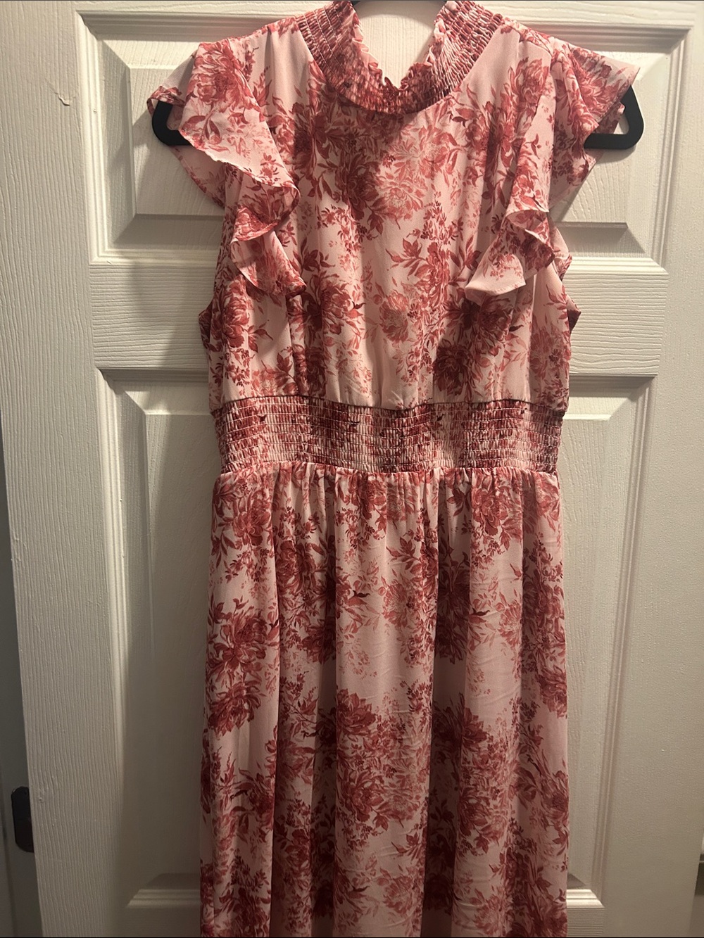Baltic Born Pink Floral Ruffle Maxi Dress